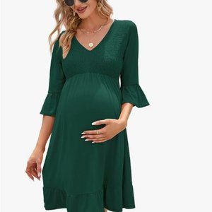 NWT Maternity Short Sleeve Ruffle Dress